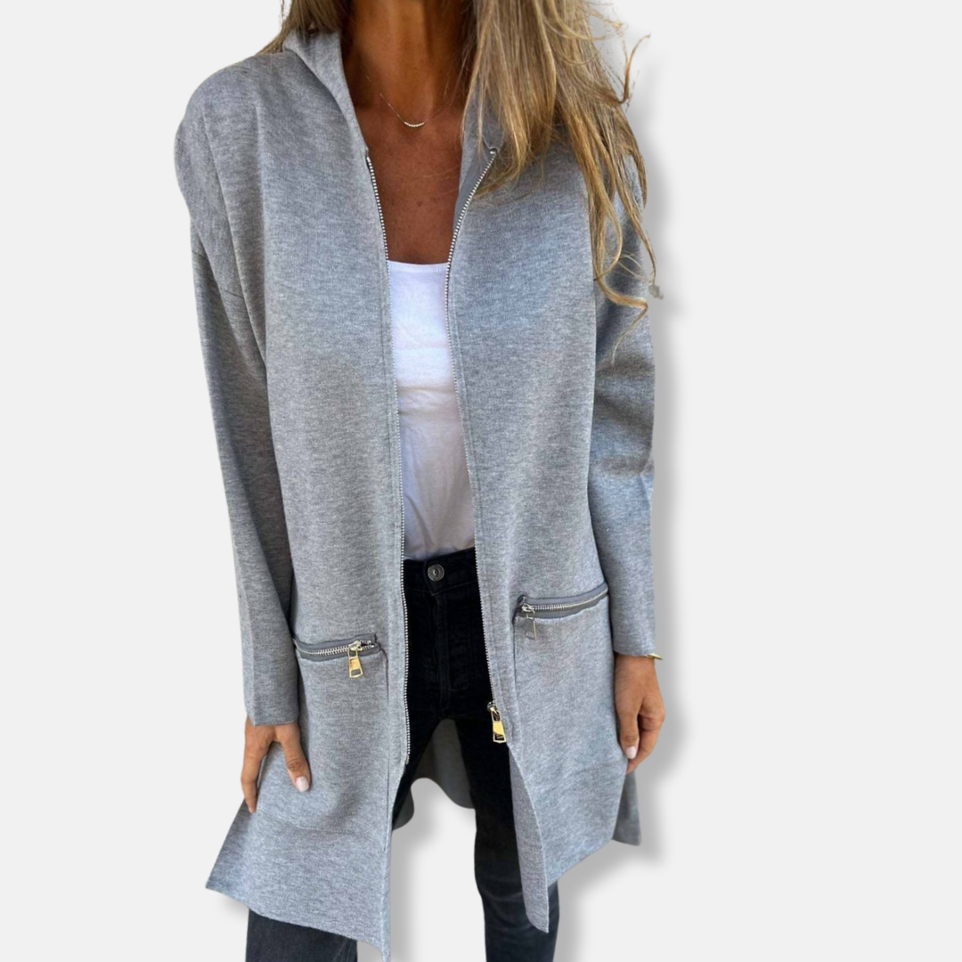 Ruby Oversized Hooded Cardigan | Longline Zip Front Cardigan