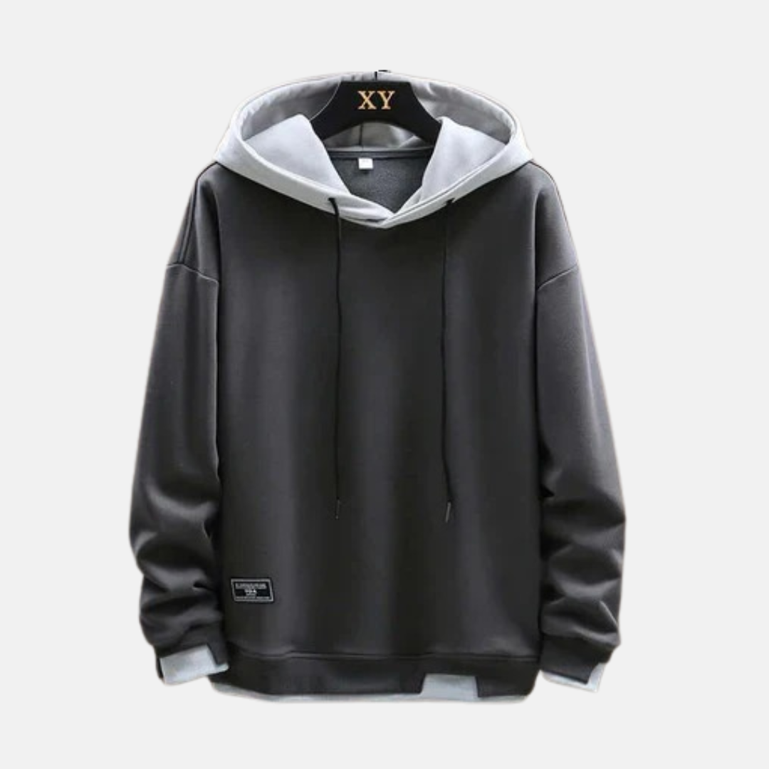Men's Hoodie - Cotton Knit - Relaxed Fit - Double Layer Hood