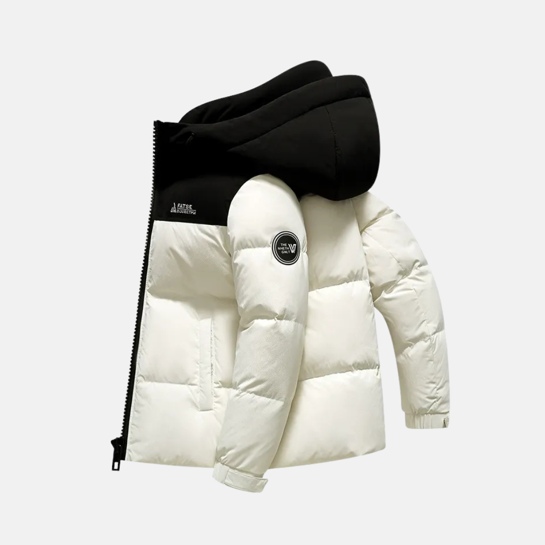 Men's quilted jacket – Relaxed fit – Integrated hood – Zip fastening