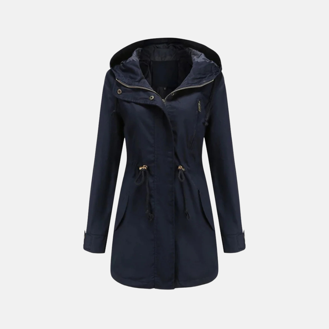 Women's utility jacket – relaxed fit – hood – adjustable waist – multiple pockets