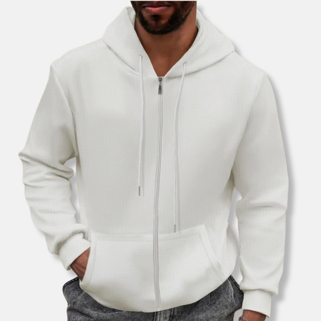 Domenico Relaxed Zip-Up Hoodie | Casual Textured Zip-Up Hoodie