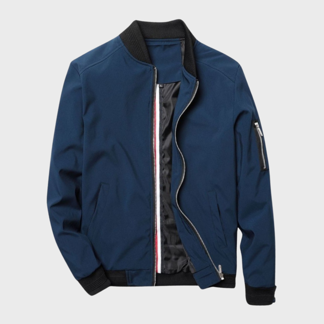 Roberto Slim Fit Bomber Jacket | Casual Zip Front Jacket