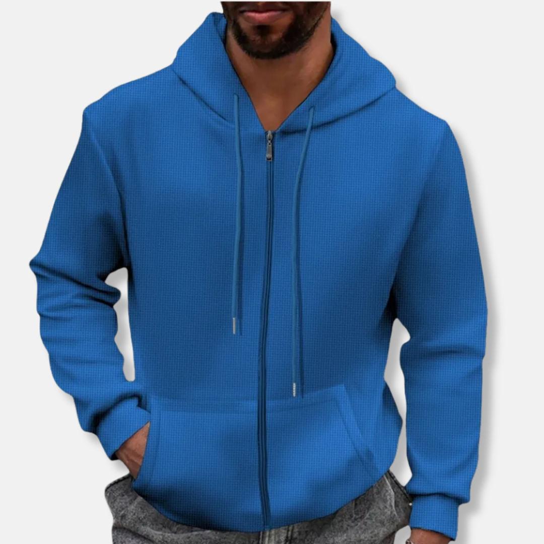 Domenico Relaxed Zip-Up Hoodie | Casual Textured Zip-Up Hoodie