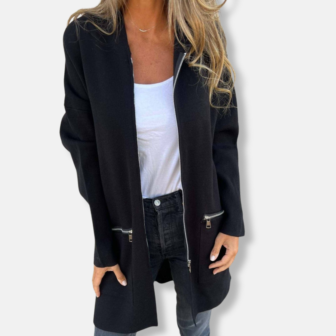 Ruby Oversized Hooded Cardigan | Longline Zip Front Cardigan