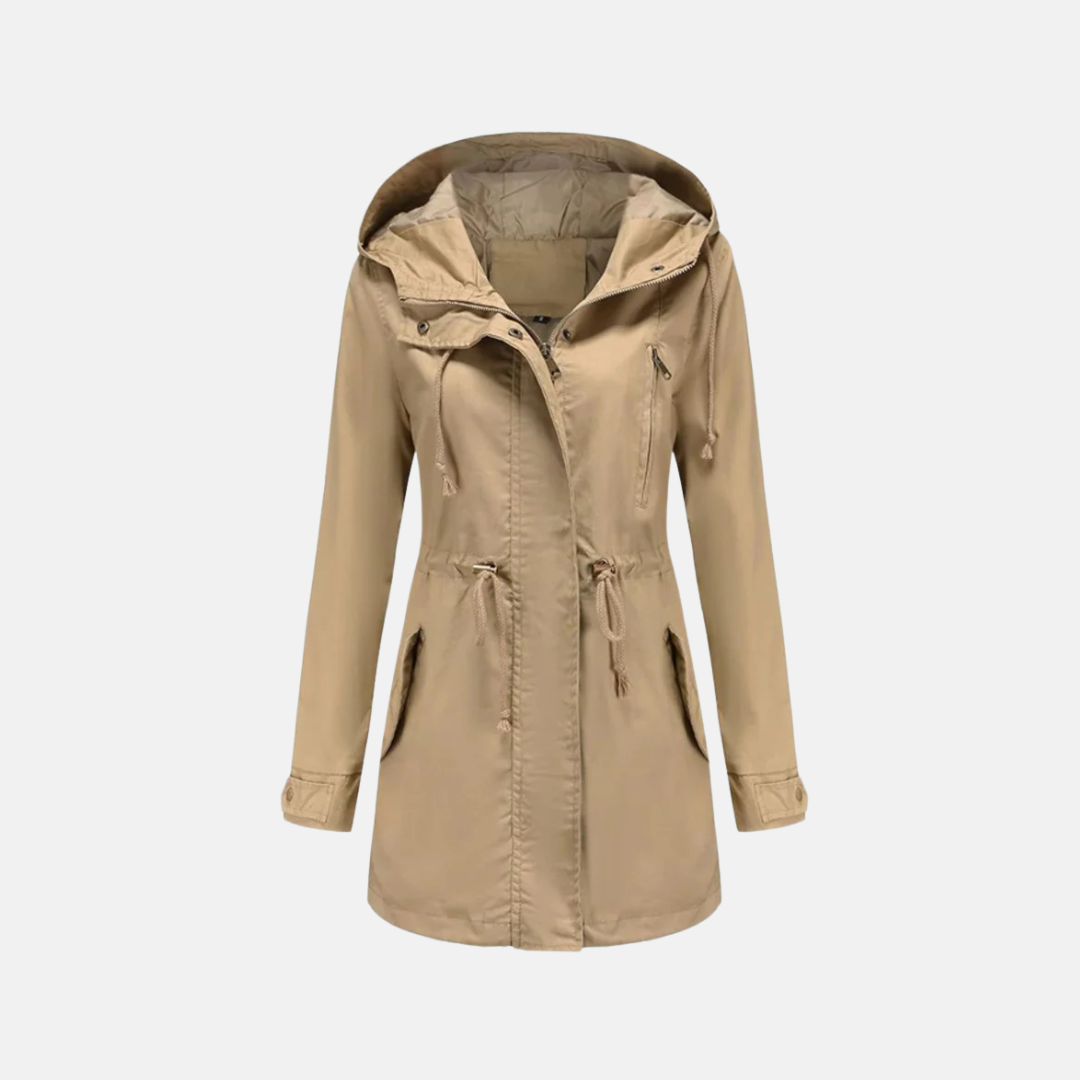 Women's utility jacket – relaxed fit – hood – adjustable waist – multiple pockets