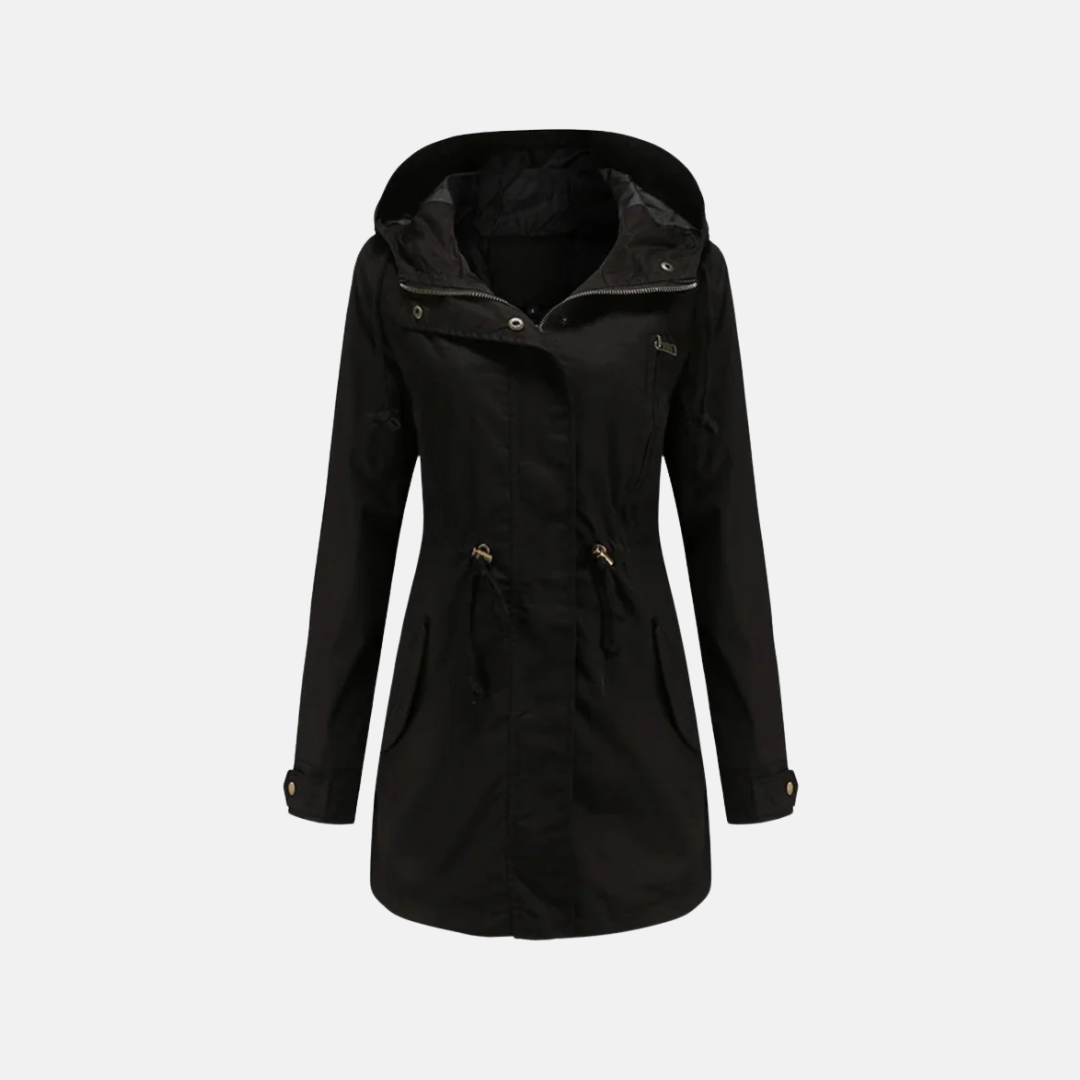 Women's utility jacket – relaxed fit – hood – adjustable waist – multiple pockets