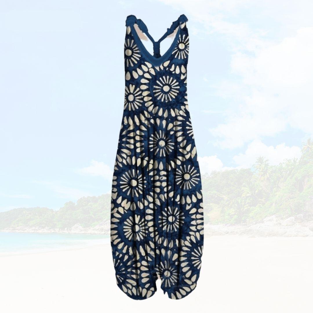 Women's jumpsuit – Relaxed fit – Sleeveless – Breathable fabric – Ankle length