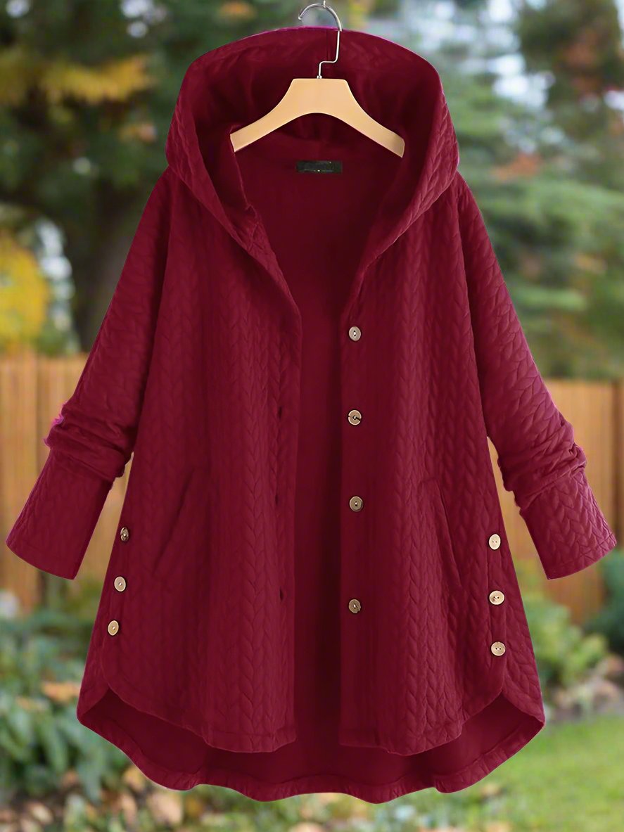 Women's Jacket - Quilted Fabric - Oversize Cut - Hood - Mid-Thigh Length