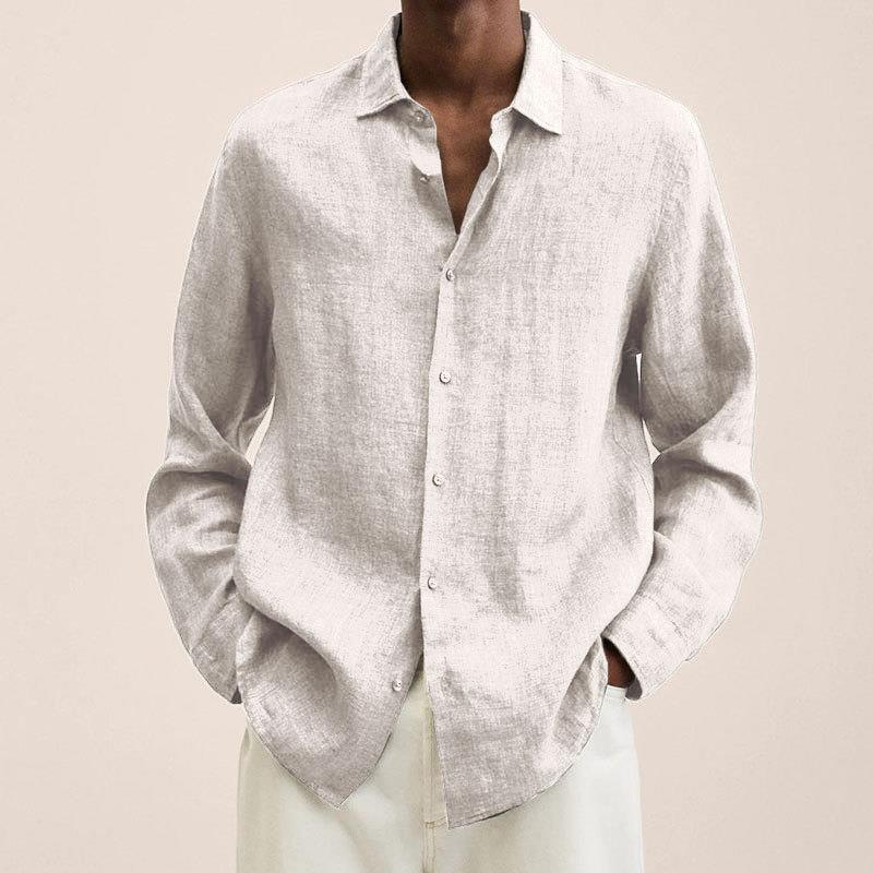 Men's long-sleeve shirt – Relaxed fit – Breathable natural fibers
