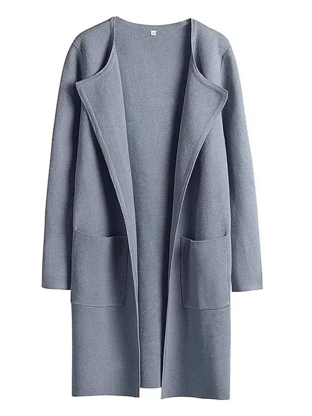 Manteau femme mi-long – Laine mélangée – Coupe droite – Col large – Style épuré