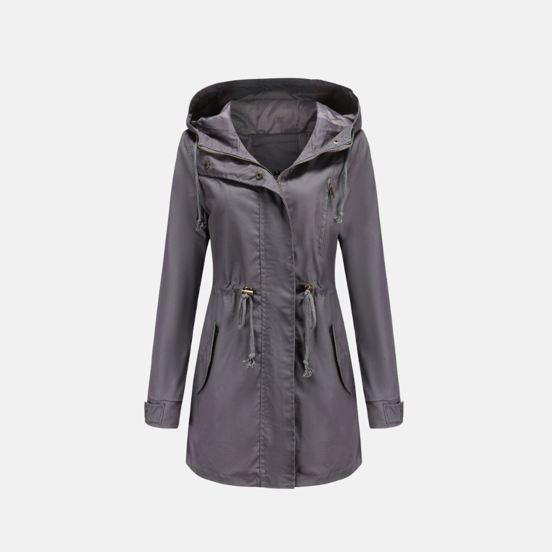 Women's utility jacket – relaxed fit – hood – adjustable waist – multiple pockets