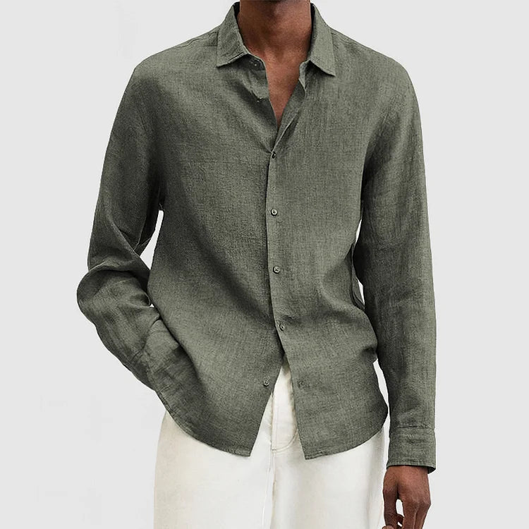 Men's shirt – Relaxed fit – Long sleeves – Breathable natural fibers