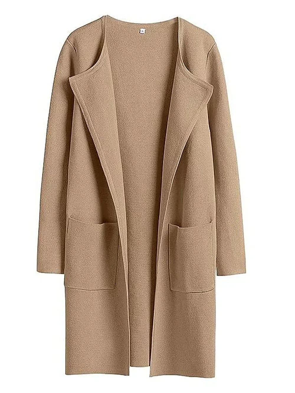 Manteau femme mi-long – Laine mélangée – Coupe droite – Col large – Style épuré