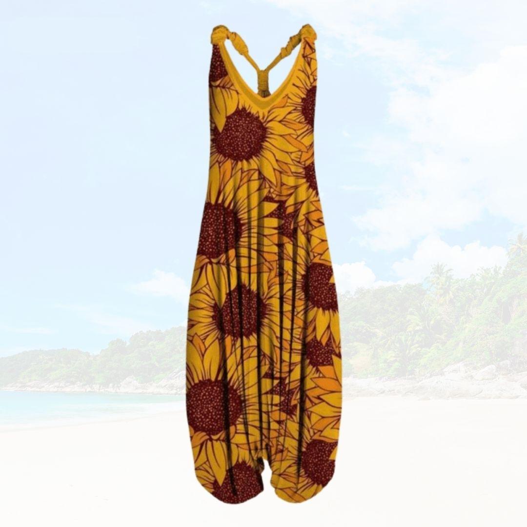 Women's jumpsuit – Relaxed fit – Sleeveless – Breathable fabric – Ankle length