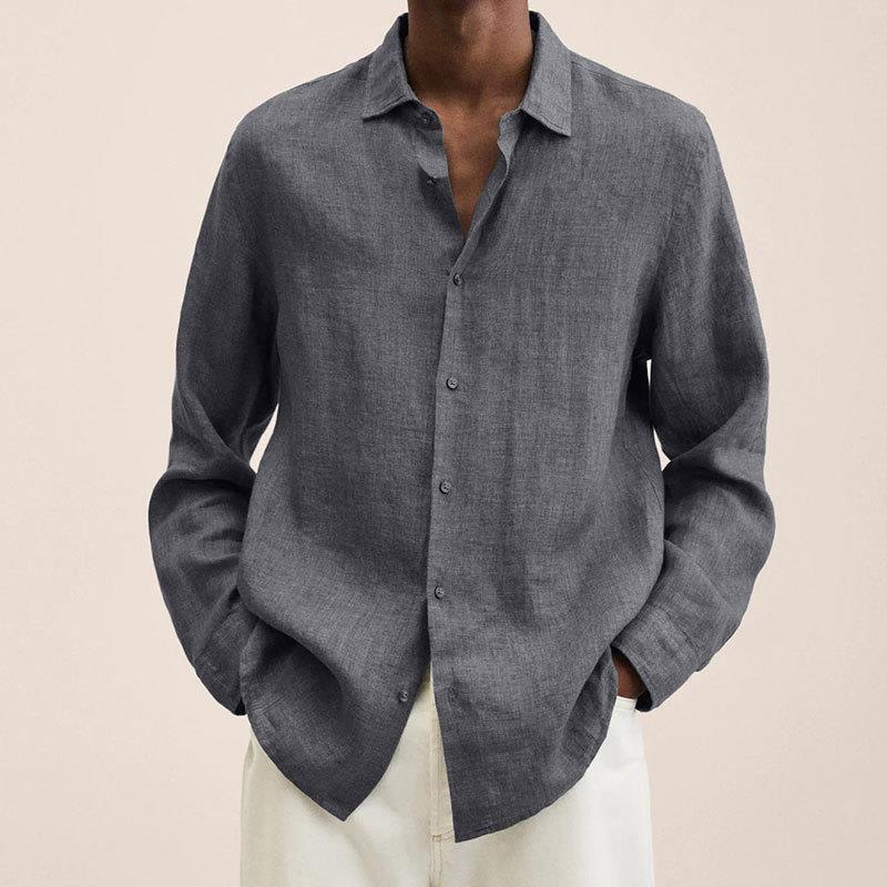 Men's long-sleeve shirt – Relaxed fit – Breathable natural fibers
