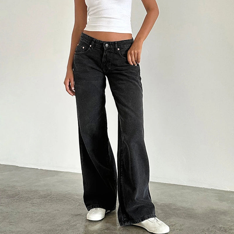 Giorgia High-Rise Wide-Leg Jeans | Washed Effect Jeans