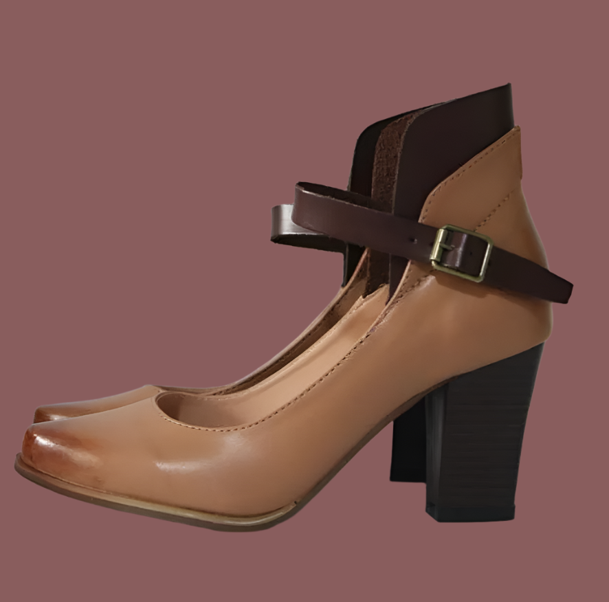 Chaussures à talons bloc femme – Bout fermé – Bride cheville – Silhouette élégante