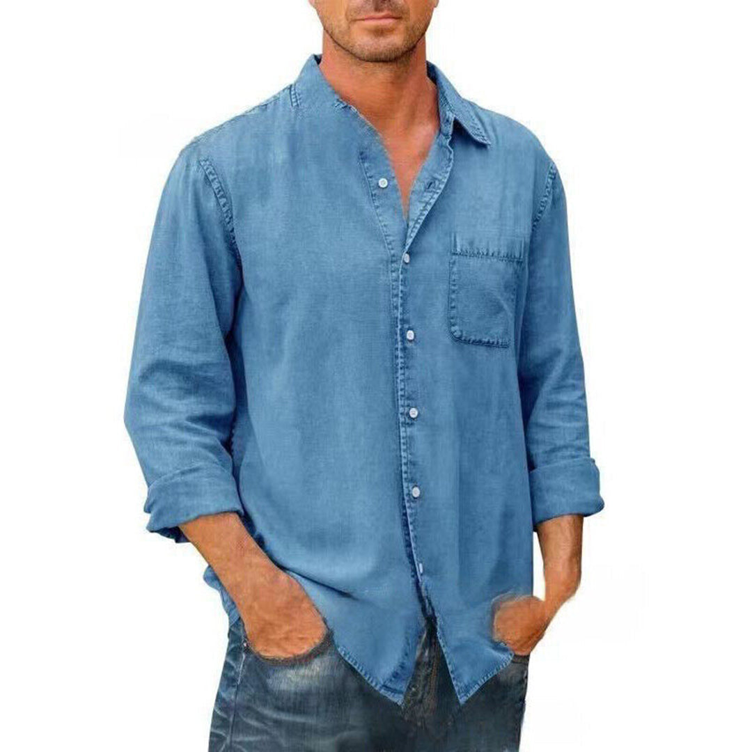 Men's casual shirt – Loose fit – Breathable fabric – Classic button fastening – Chest pocket