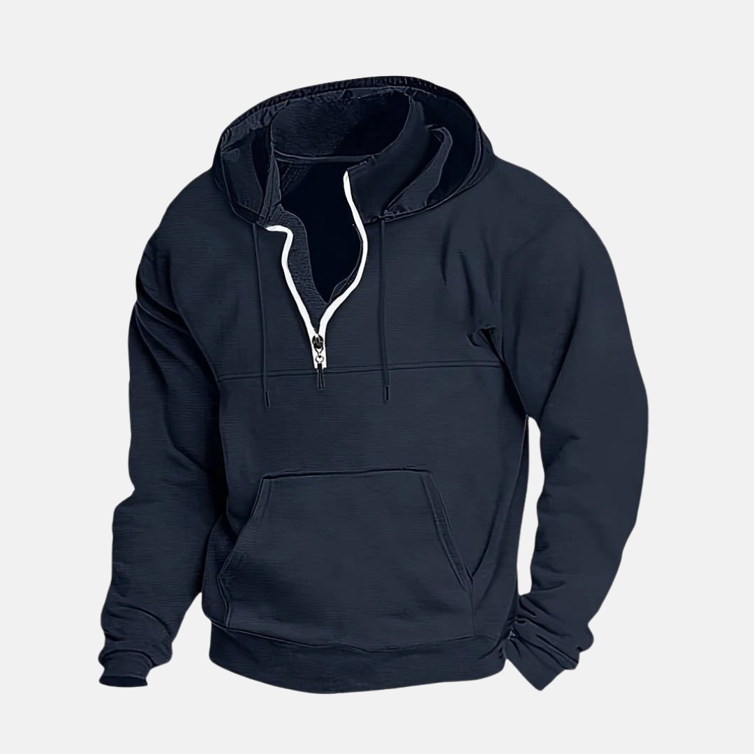 Roberto Relaxed Fit Half-Zip Hoodie | Kangaroo Pocket Hoodie
