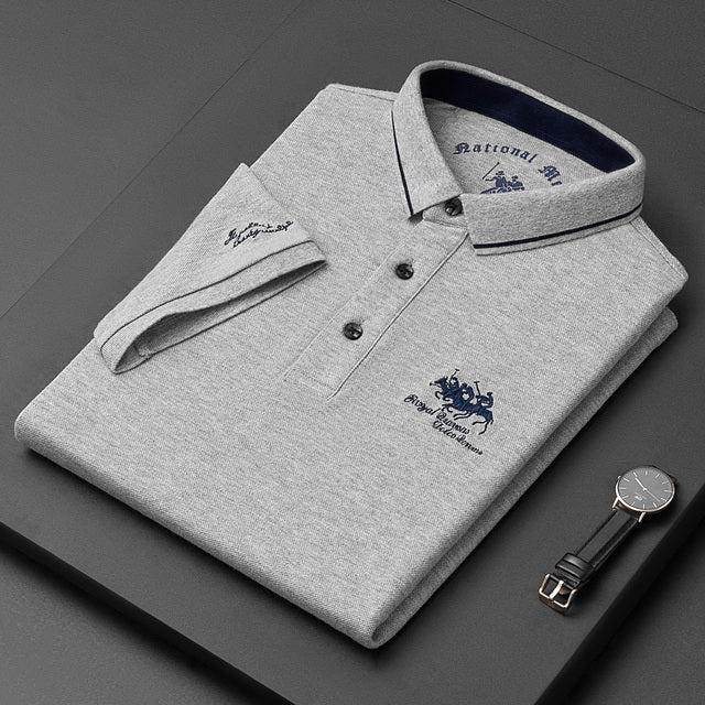 Men's polo – Regular fit – Soft knit – Short sleeves – Elegant embroidery
