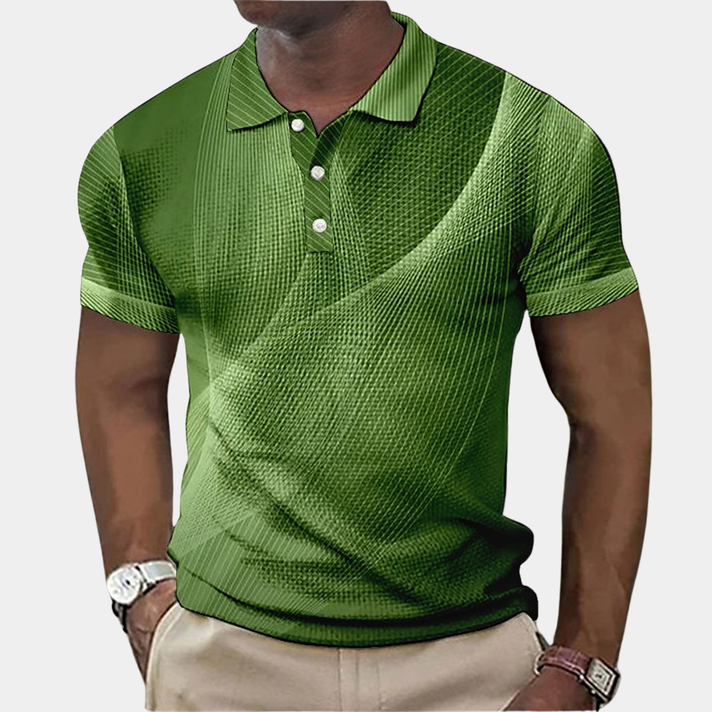 Polo homme – Coupe slim – Maille douce respirante – Imprimé géométrique moderne