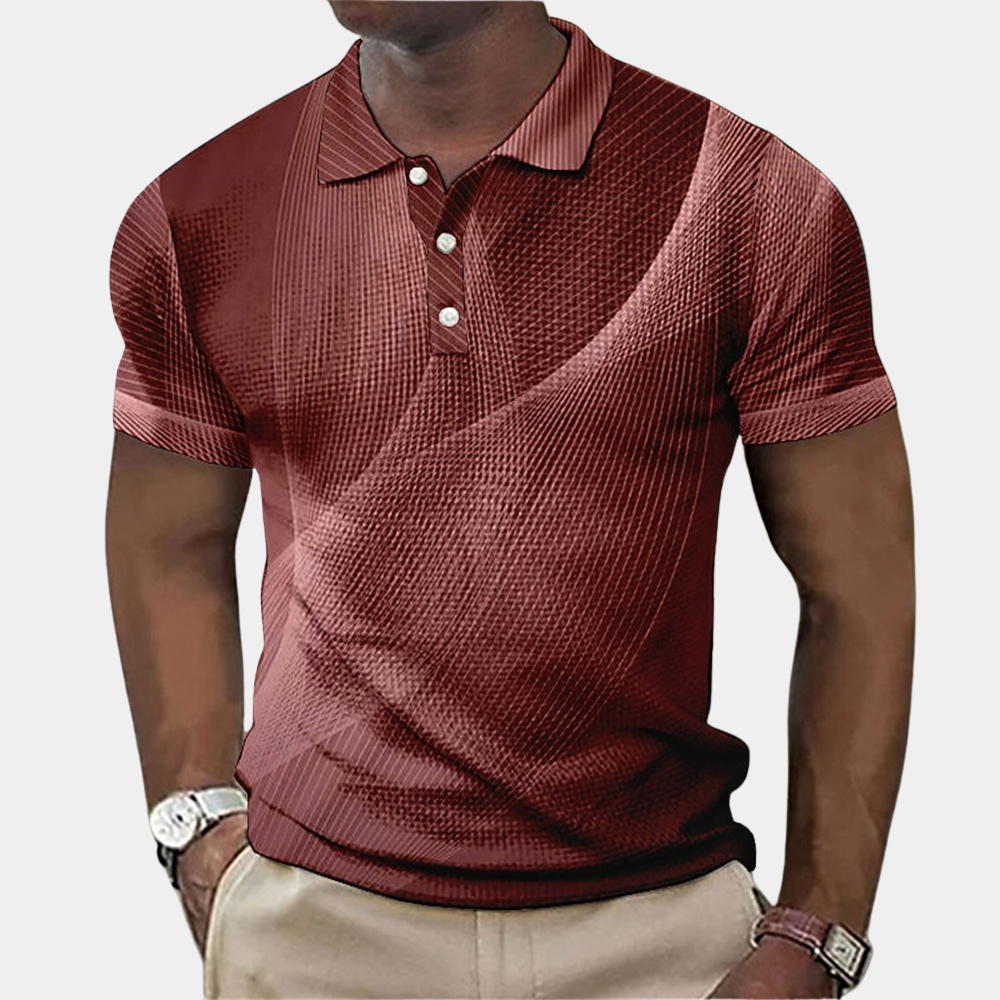 Polo homme – Coupe slim – Maille douce respirante – Imprimé géométrique moderne
