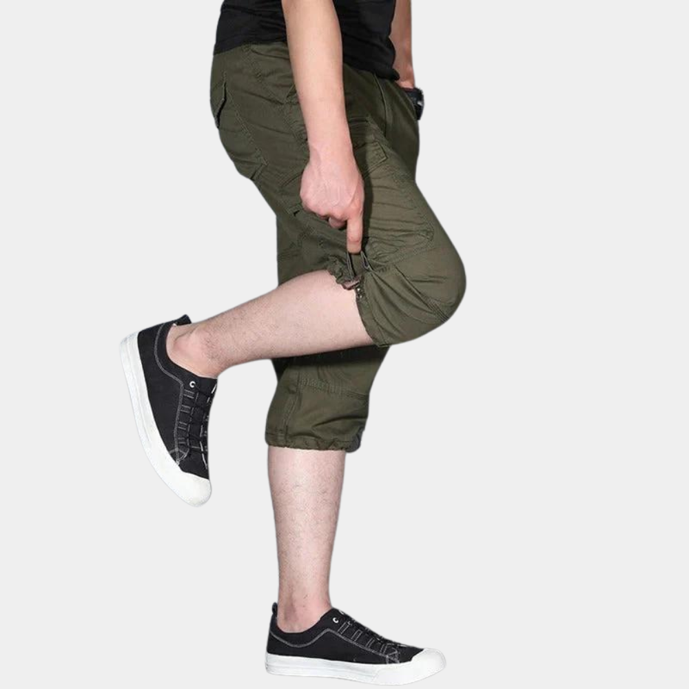 Men's cargo pants – Relaxed fit – 3/4 length – Breathable fabric – Multiple pockets