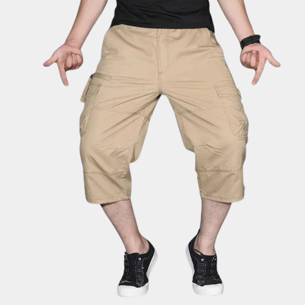 Men's cargo pants – Relaxed fit – 3/4 length – Breathable fabric – Multiple pockets