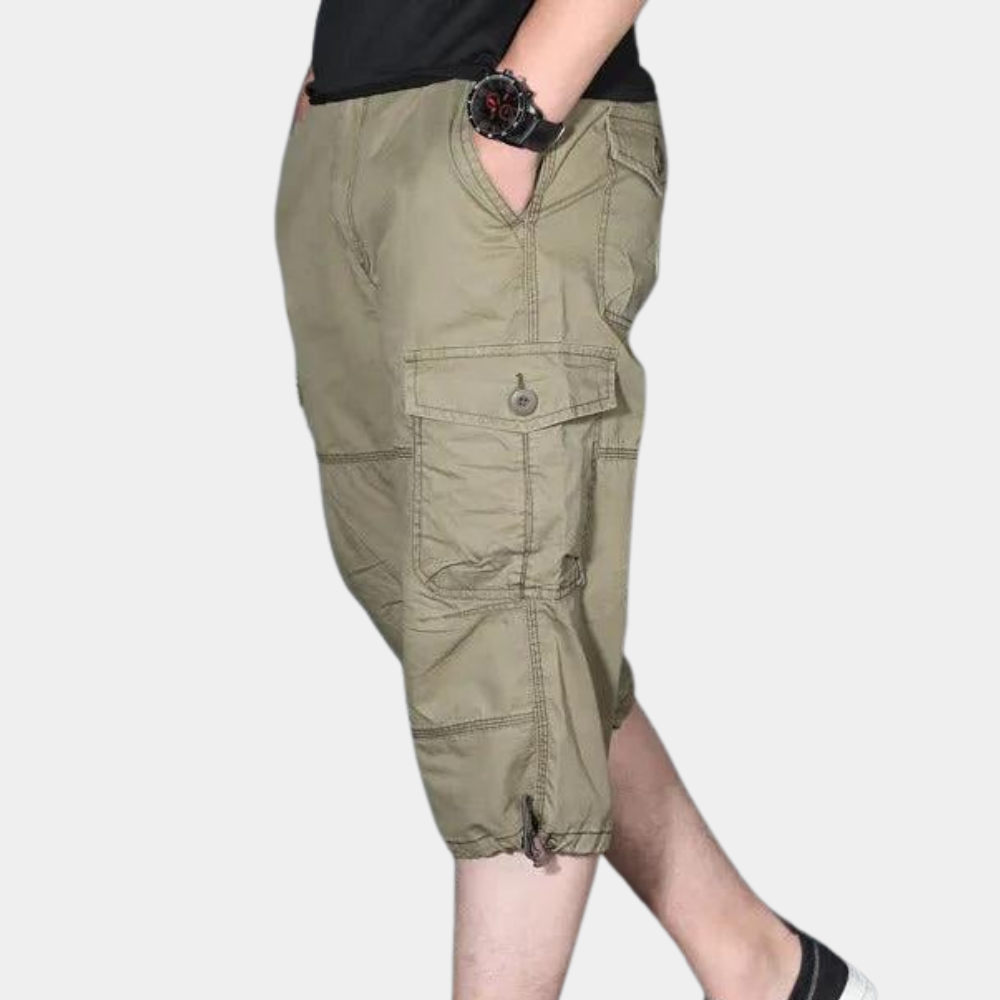 Men's cargo pants – Relaxed fit – 3/4 length – Breathable fabric – Multiple pockets