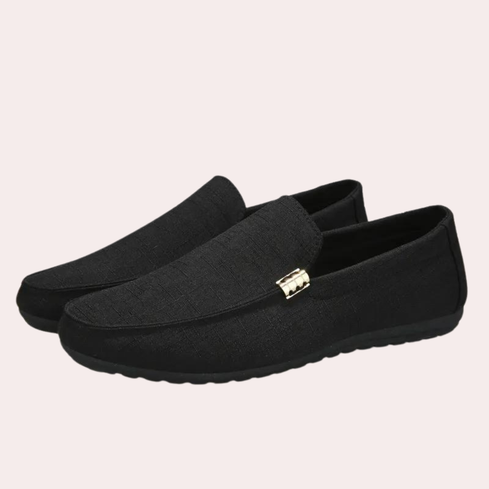 Mocassins homme – Tissu respirant – Coupe classique – Détail métallique élégant