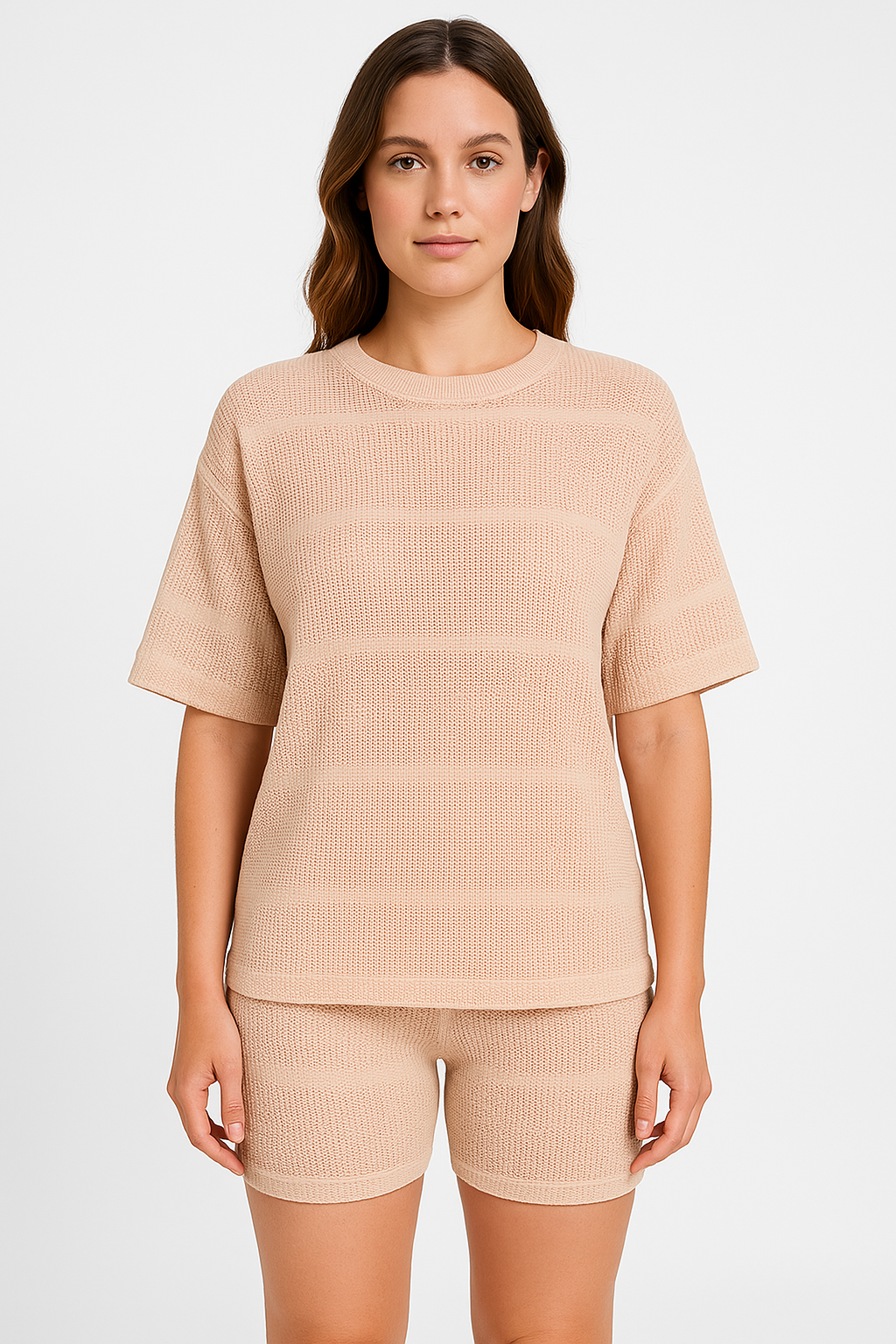 Women's Set – Loose-Fit Top and Fitted Shorts – Soft Breathable Knit