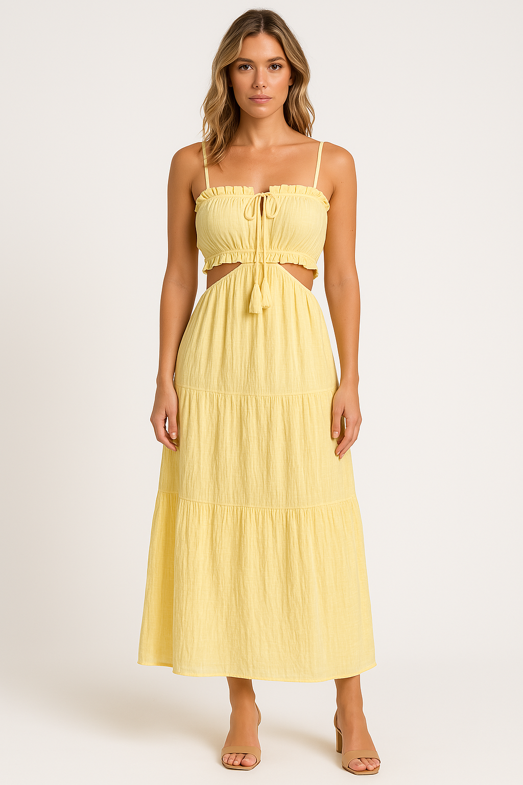 Robe longue femme – Taille haute – Coupe fluide – Linnen léger – Style bohème