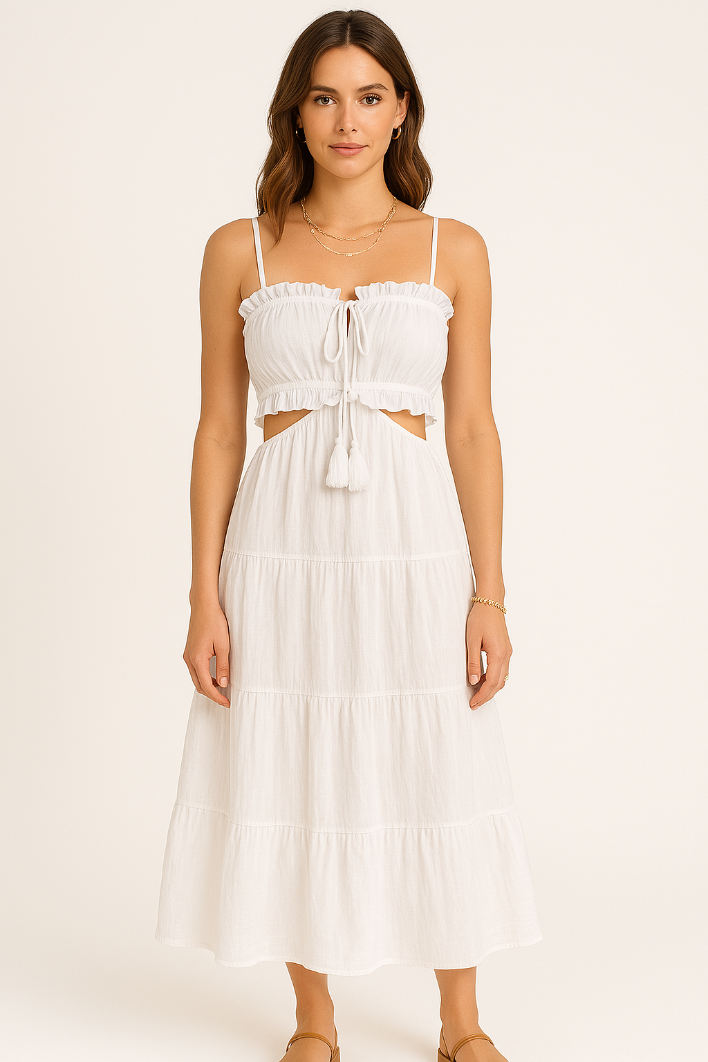 Robe longue femme – Taille haute – Coupe fluide – Linnen léger – Style bohème