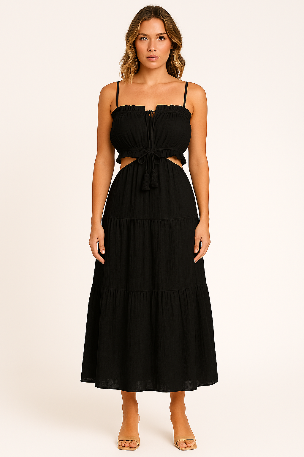 Robe longue femme – Taille haute – Coupe fluide – Linnen léger – Style bohème