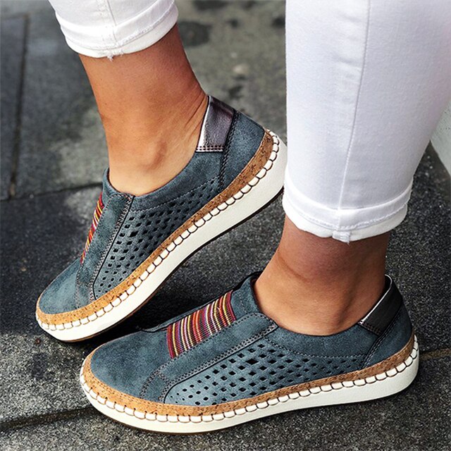 Chaussures femme – Coupe confort respirante – Enfilage facile – Style décontracté sport