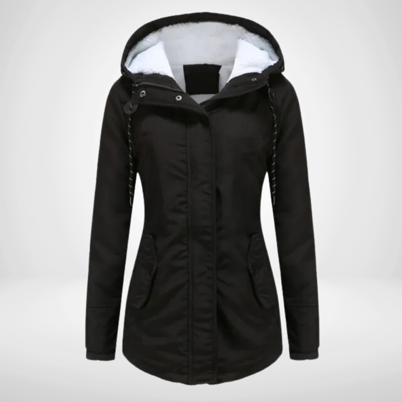 Veste imperméable femme – Coupe cintrée – Doublure chaude – Capuche ajustable