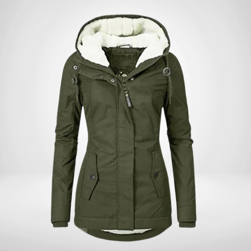 Veste imperméable femme – Coupe cintrée – Doublure chaude – Capuche ajustable