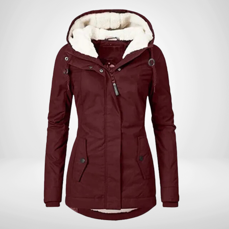 Veste imperméable femme – Coupe cintrée – Doublure chaude – Capuche ajustable