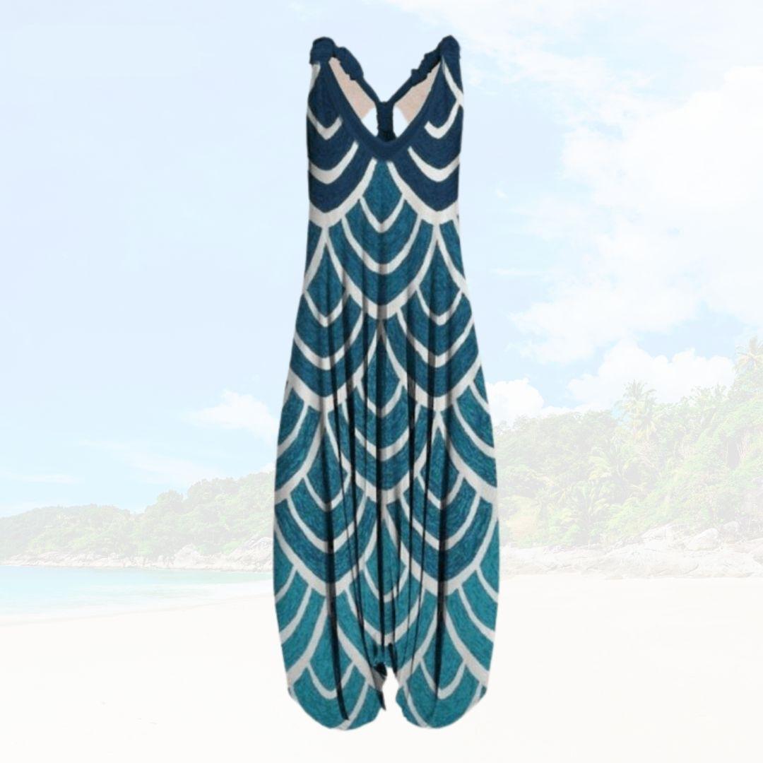 Women's jumpsuit – Relaxed fit – Sleeveless – Breathable fabric – Ankle length