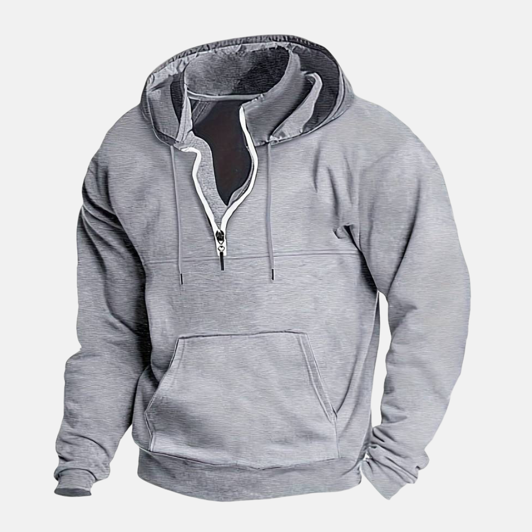 Roberto Relaxed Fit Half-Zip Hoodie | Kangaroo Pocket Hoodie