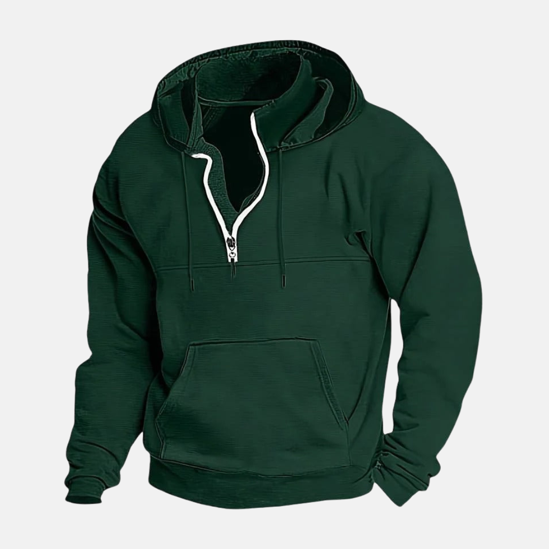 Roberto Relaxed Fit Half-Zip Hoodie | Kangaroo Pocket Hoodie