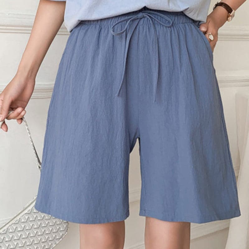 Shorts for women – Loose fit – Breathable natural fibers – Elastic waistband with drawstring
