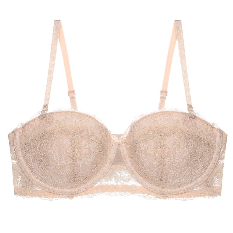 Women's balconette bra – Elegant lace – Underwires – Adjustable straps