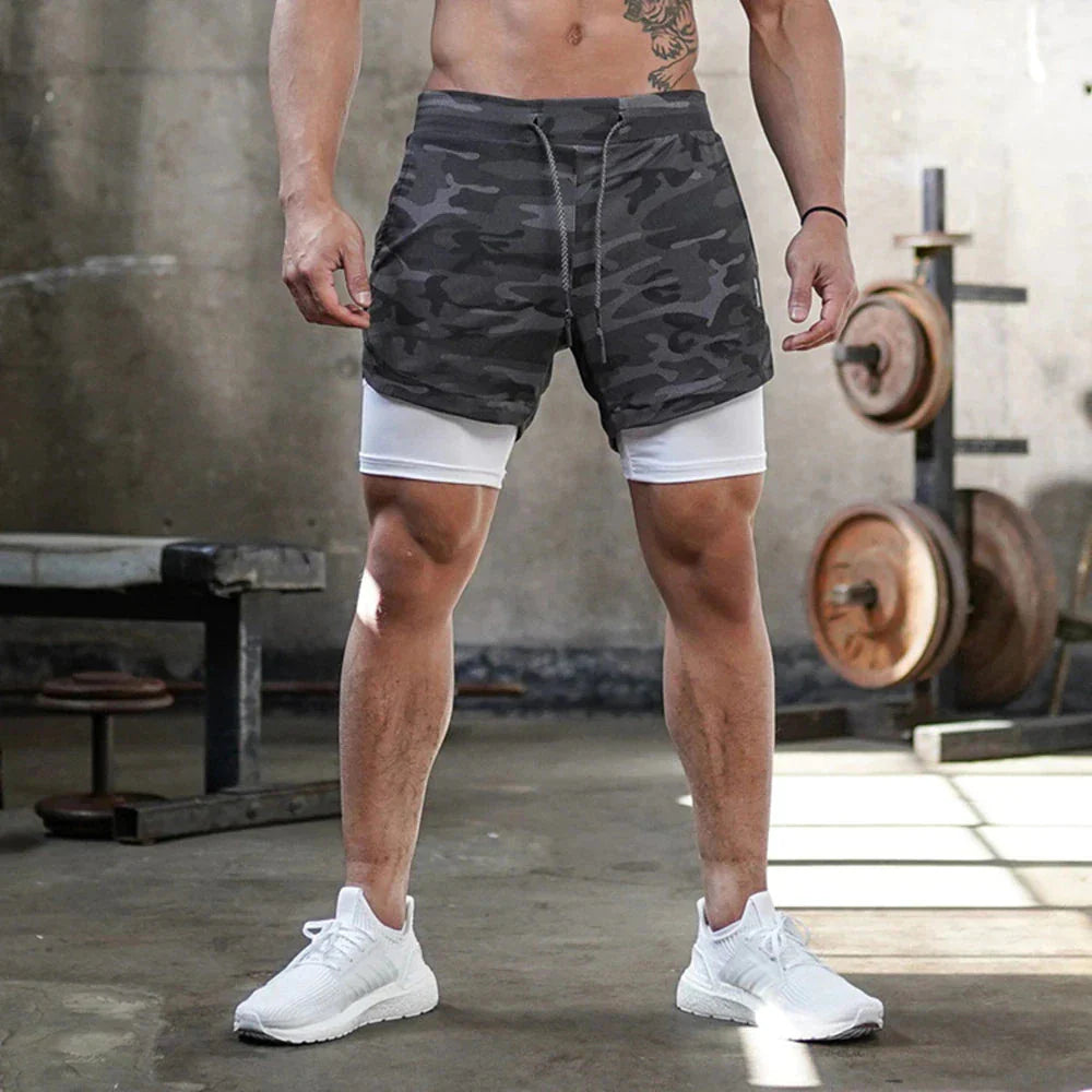 Men's running shorts – Slim fit – 2 in 1 – Breathable stretch fabric