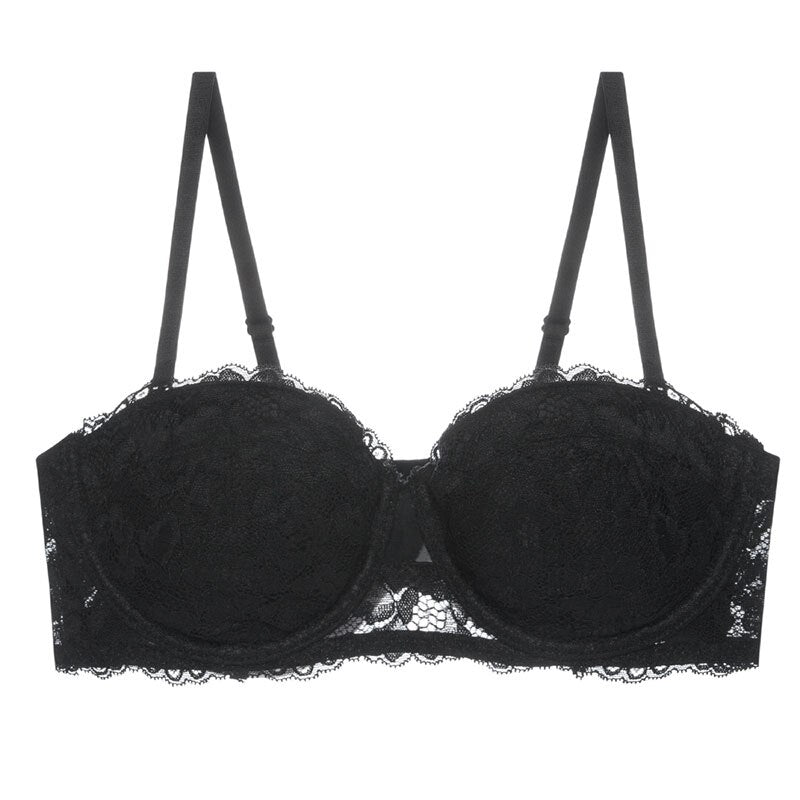 Women's balconette bra – Elegant lace – Underwires – Adjustable straps