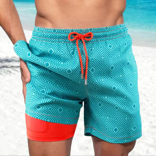Men's swim trunks – Quick-drying – Mid-thigh cut – Compression lining