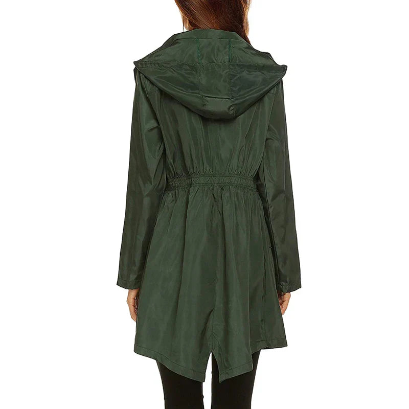Women's Jacket – Hooded – Mid-thigh Length – Wind Resistant – Zip Closure