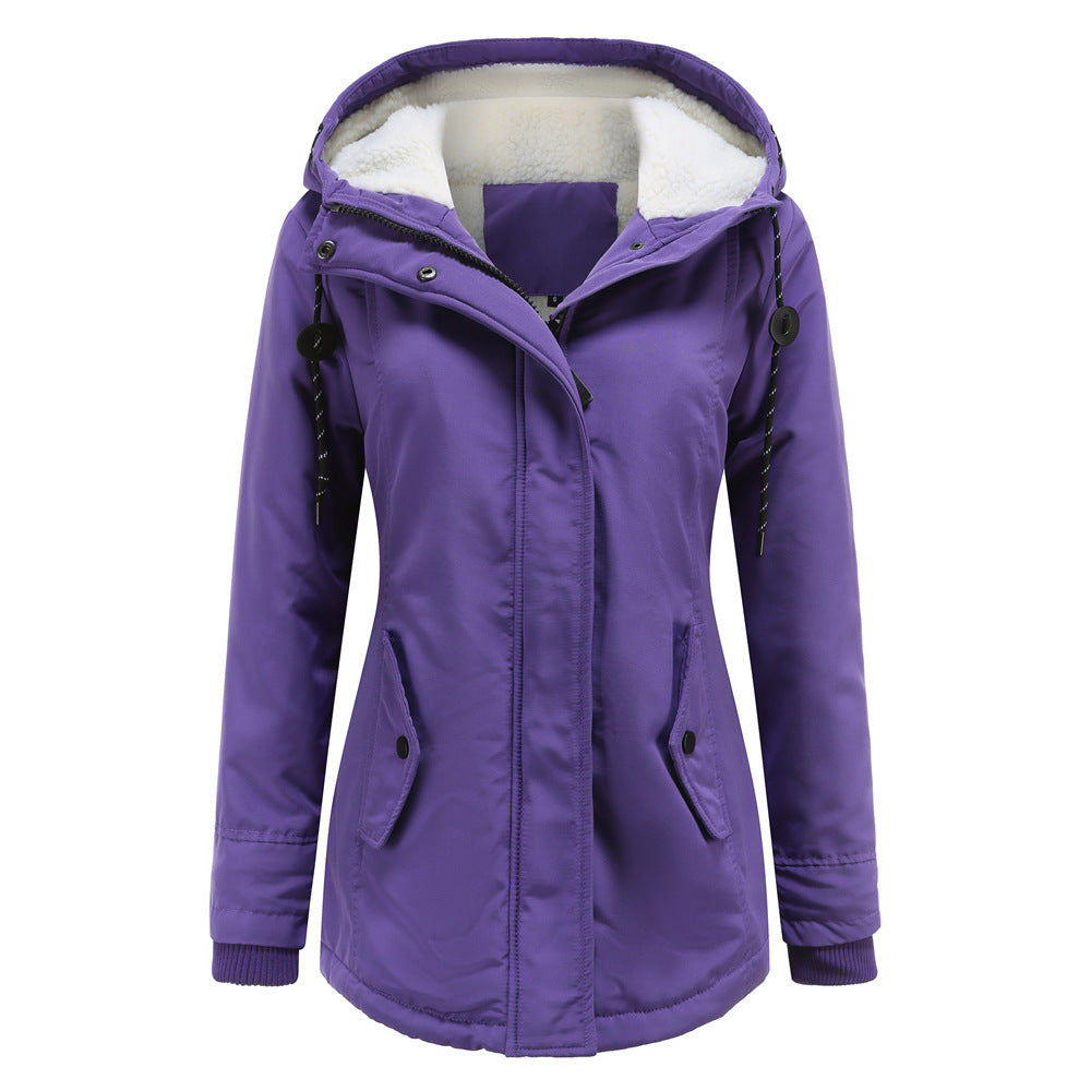 Veste imperméable femme – Coupe cintrée – Doublure chaude – Capuche ajustable
