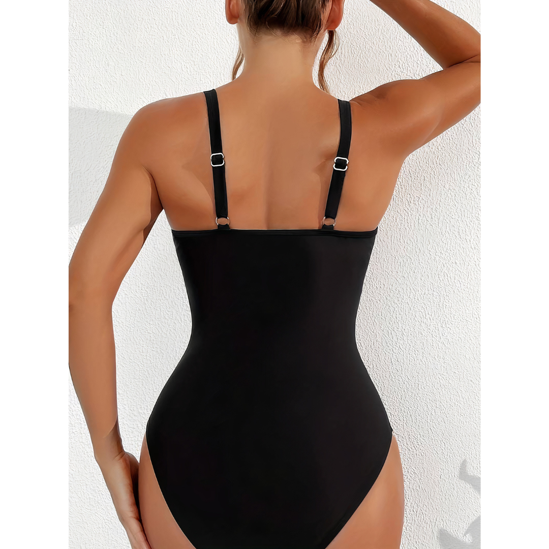 Women's swimsuit – Plunging neckline – Mesh details – High-cut fit