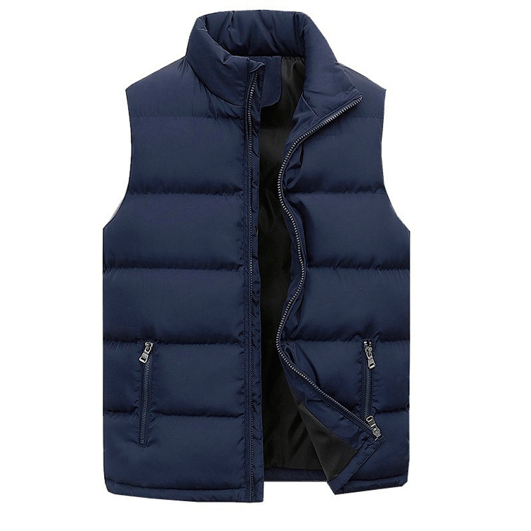 Men's quilted vest – Straight fit – Stand-up collar – Lightweight – Zipped pockets